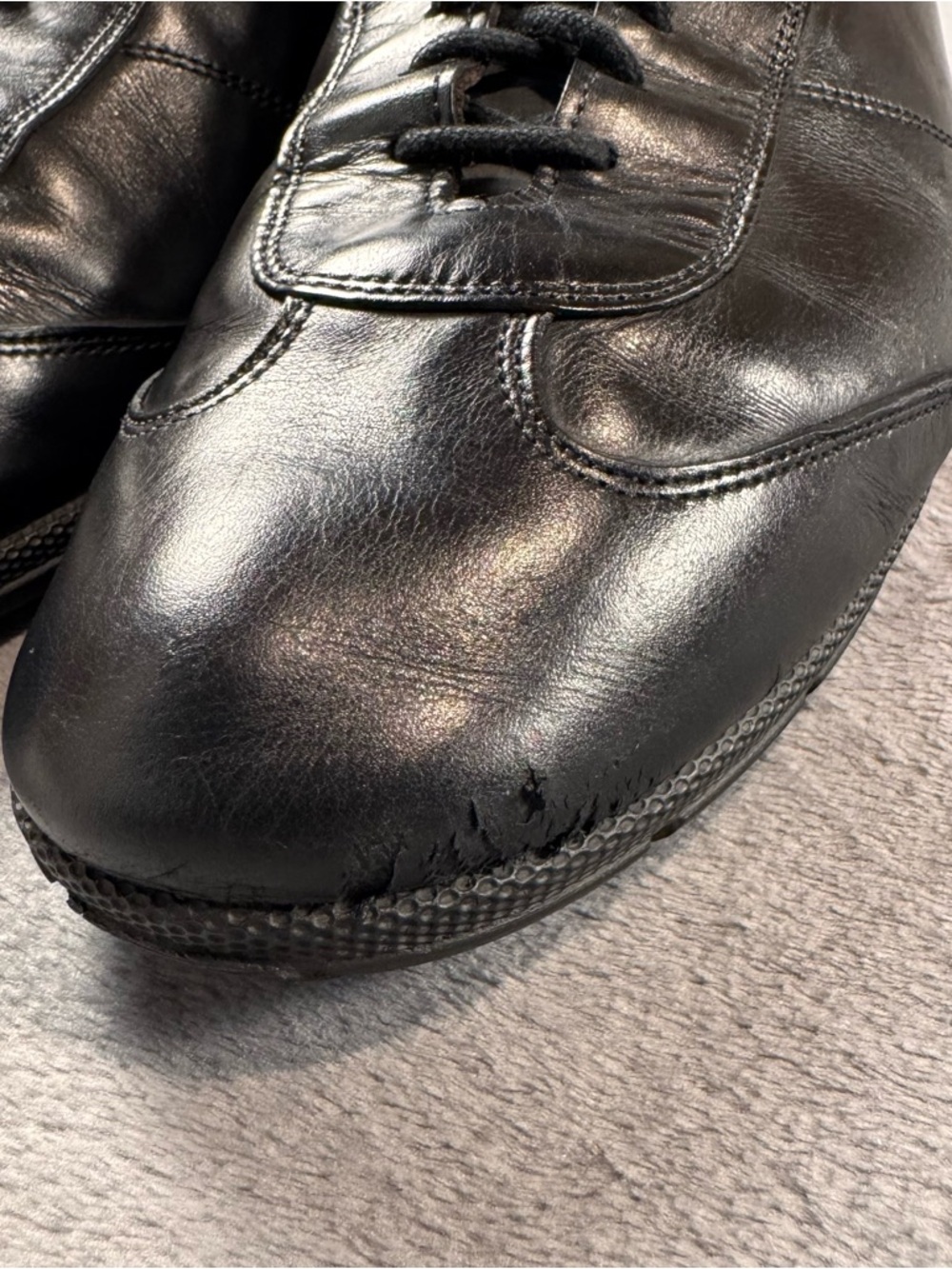 Allen Edmonds Mitchell Men's Black Leather Slip-On Sneakers - Picture 7 of 11